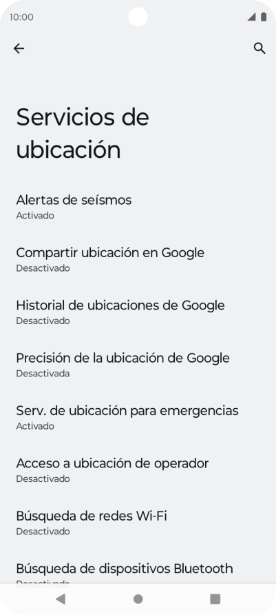 Pulsa Precisión de la ubicación de Google.