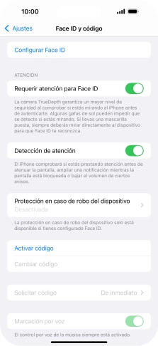 Pulsa Configurar Face ID.