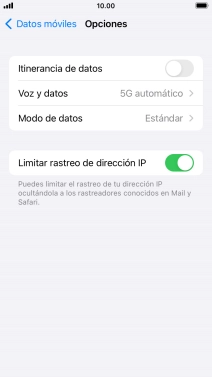 Pulsa Modo de datos.