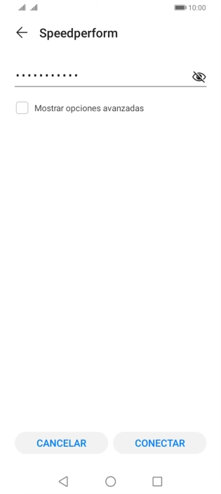 Introduce la contraseña de la red wifi y pulsa CONECTAR.