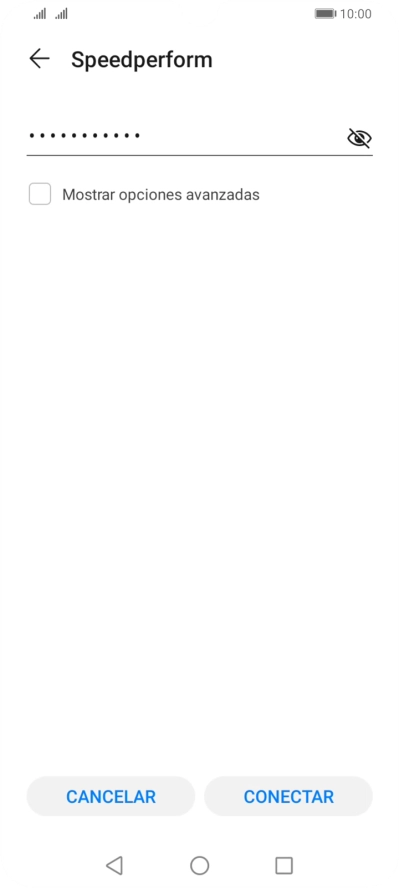 Introduce la contraseña de la red wifi y pulsa CONECTAR.