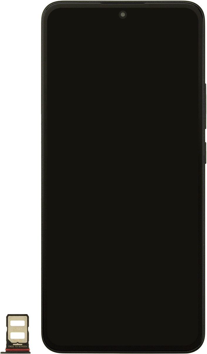 Gira la tarjeta SIM de modo que la esquina biselada de la tarjeta coincida con la esquina biselada del primer contenedor. A continuación insértala en el contenedor.