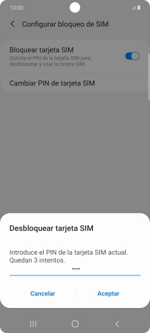 Introduce tu código PIN y pulsa Aceptar.