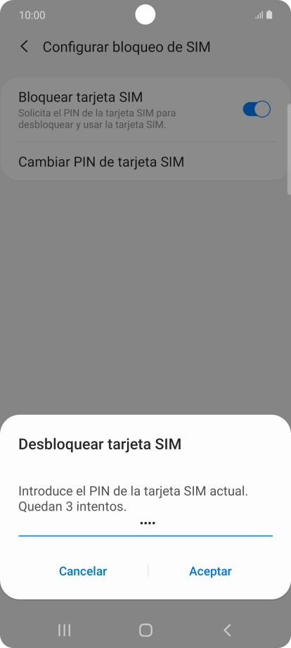 Introduce tu código PIN y pulsa Aceptar.
