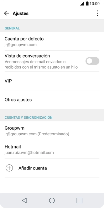Pulsa la cuenta deseada.
