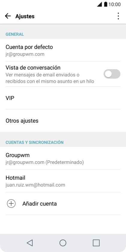 Pulsa la cuenta deseada.