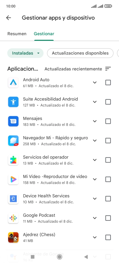 Pulsa la app deseada.