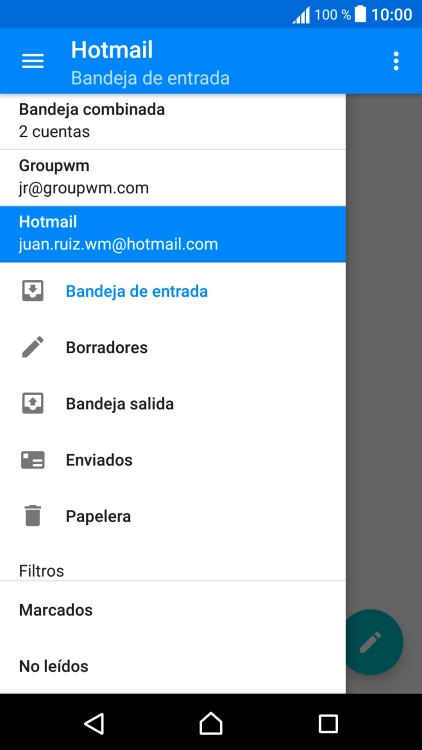 Pulsa la cuenta de correo electrónico deseada.