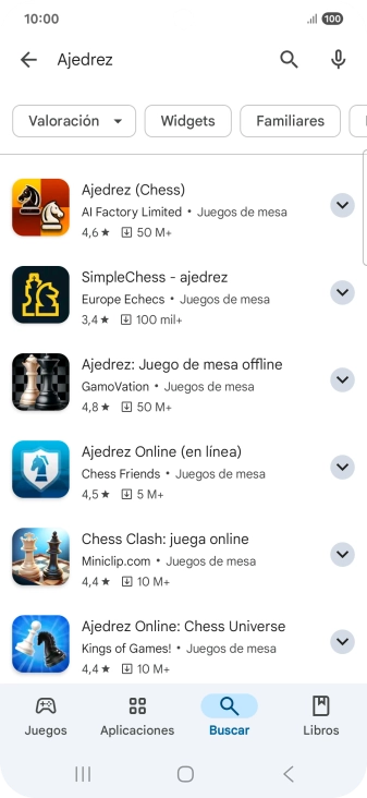 Pulsa la app deseada.