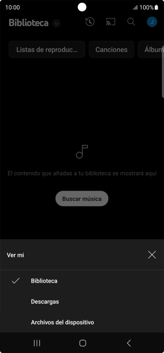 Pulsa una categoría y desplázate al archivo de música deseado.