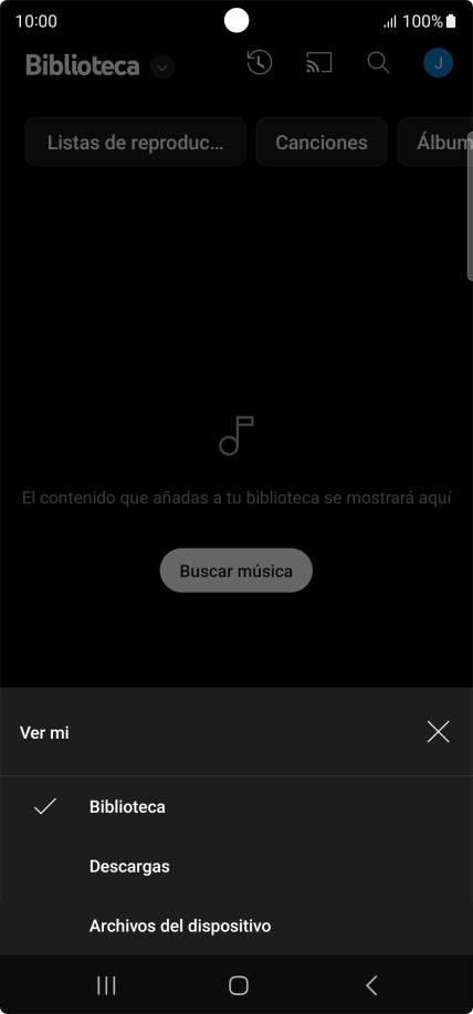 Pulsa una categoría y desplázate al archivo de música deseado.