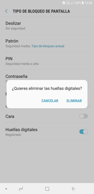 Pulsa ELIMINAR.