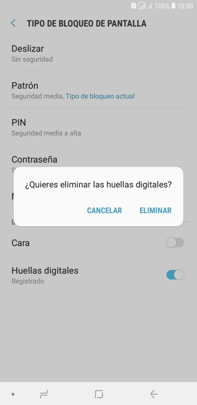 Pulsa ELIMINAR.