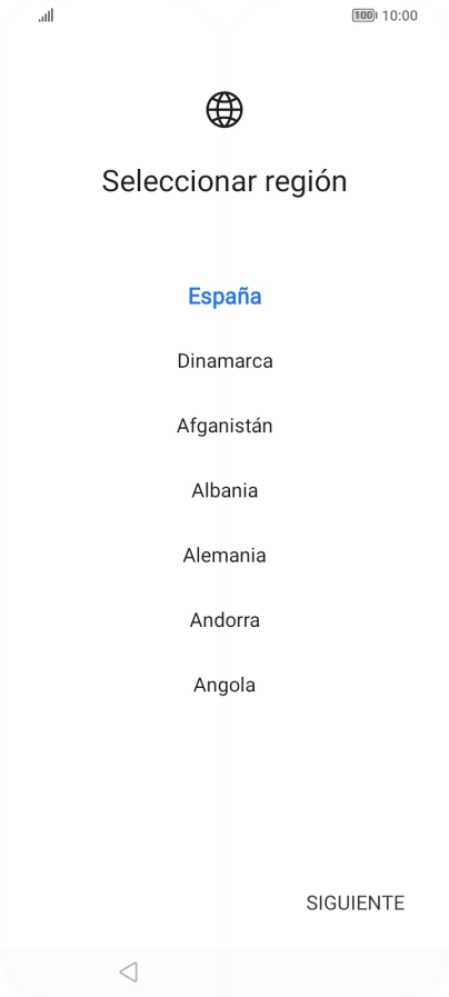 Pulsa la región deseada.