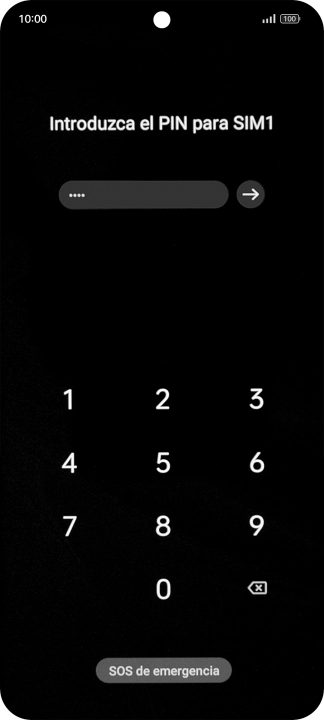 Si lo solicita el teléfono, introduce el código PIN y pulsa la flecha hacia la derecha.