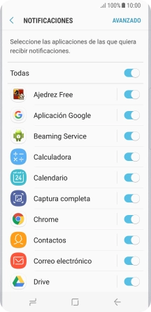 Pulsa el indicador junto a la app deseada para activar o desactivar la función.
