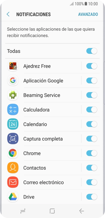 Pulsa el indicador junto a la app deseada para activar o desactivar la función.