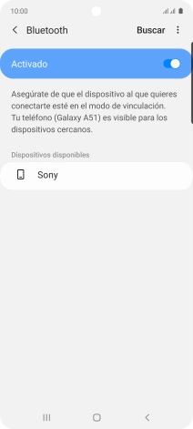 Pulsa el dispositivo Bluetooth deseado y sigue las indicaciones de la pantalla para vincular el dispositivo al teléfono.