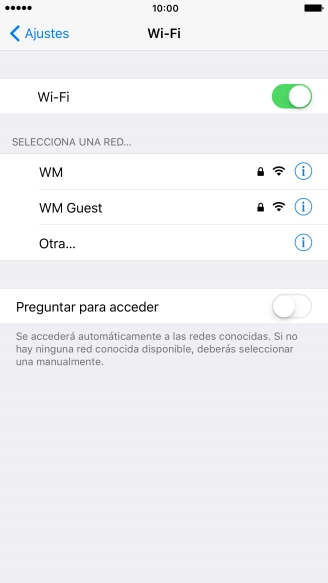 Pulsa la red wifi deseada e introduce la contraseña de esta red.