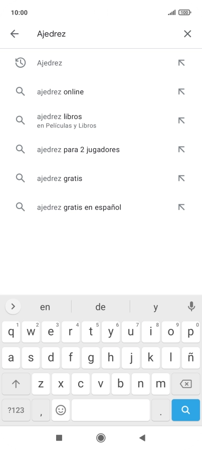Introduce el nombre del tema o de la app y pulsa el icono de búsqueda.