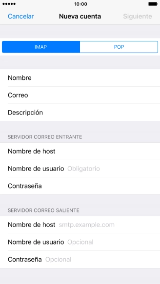 Pulsa Nombre de usuario e introduce el nombre de usuario de tu cuenta de correo electrónico.