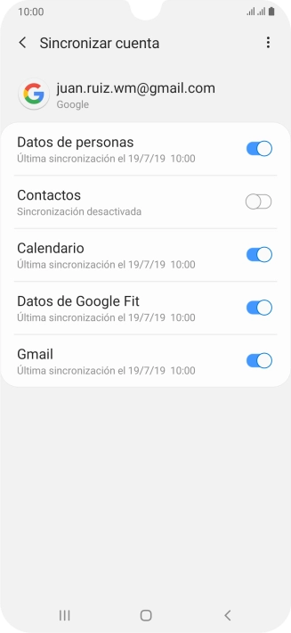 Pulsa el indicador junto a 