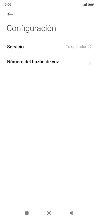 Pulsa Número del buzón de voz.