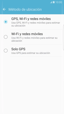 Si seleccionas GPS, Wi-Fi y redes móviles, el teléfono podrá encontrar tu posición exacta con ayuda de los satélites GPS, la red móvil y una red wifi cercana. El GPS por satélite requiere vista libre al cielo.