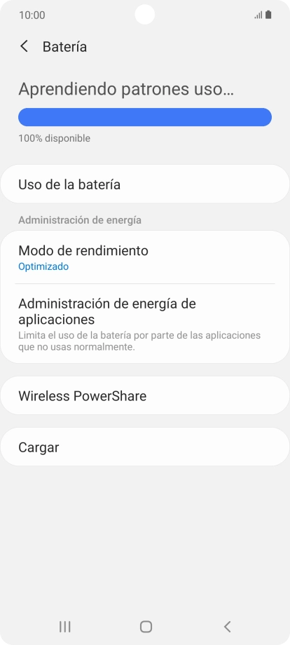 Pulsa Modo de rendimiento.