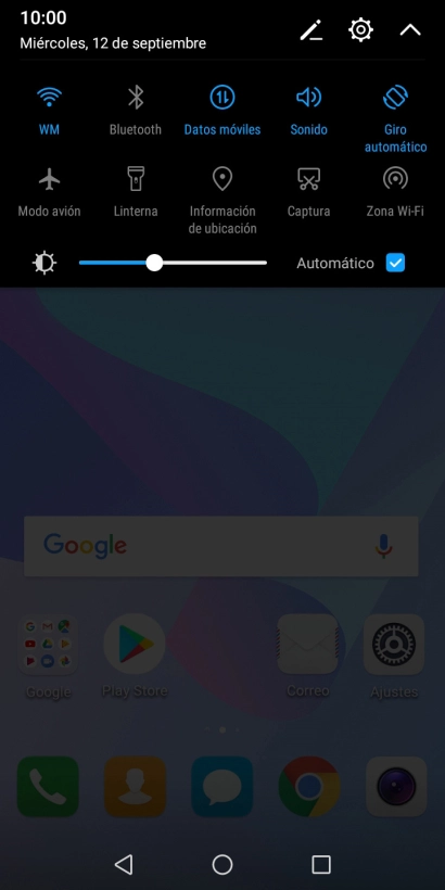 Pulsa Modo avión para activar o desactivar la función.