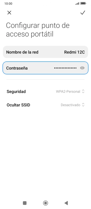 Pulsa Nombre de la red e introduce el nombre deseado de la conexión wifi