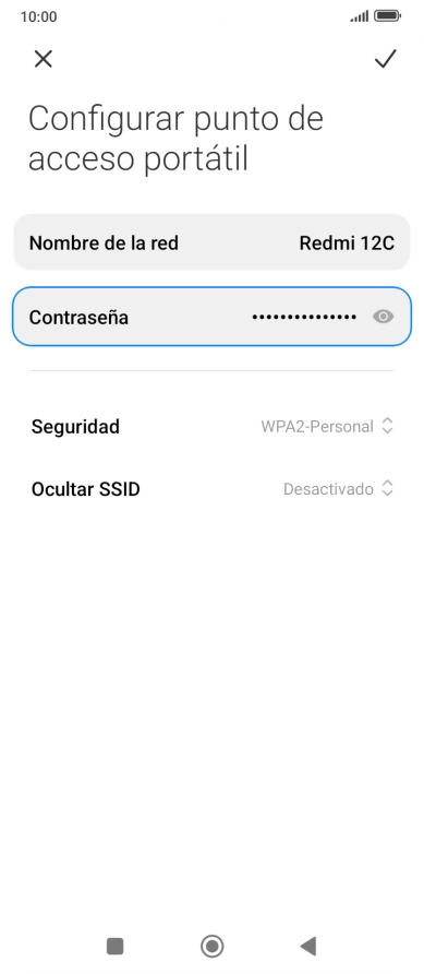 Pulsa Nombre de la red e introduce el nombre deseado de la conexión wifi