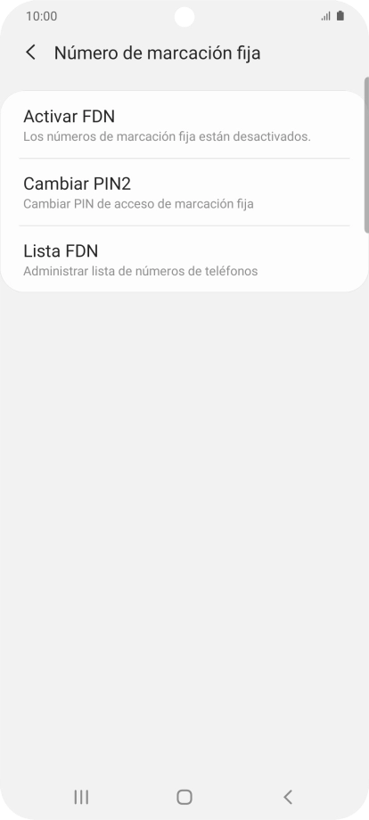 Pulsa Activar FDN.
