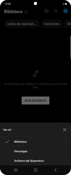 Pulsa una categoría y desplázate al archivo de música deseado.