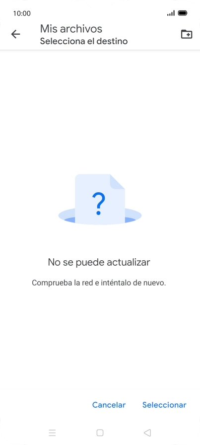 Si deseas crear una nueva carpeta, pulsa el icono de nueva carpeta y sigue las indicaciones de la pantalla para crearla.