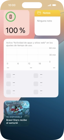 Pulsa el widget deseado hasta que aparezca un menú emergente en la pantalla.