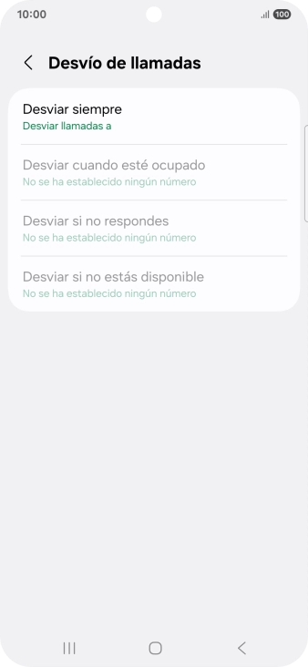 Pulsa el tipo de desvío deseado.