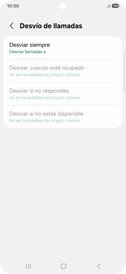 Pulsa el tipo de desvío deseado.