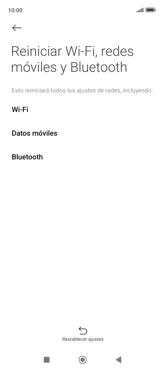 Pulsa Restablecer ajustes.