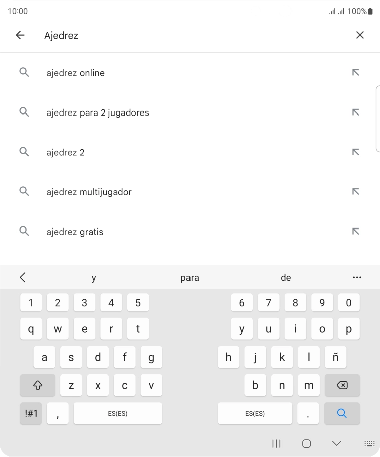 Introduce el nombre del tema o de la app y pulsa el icono de búsqueda.