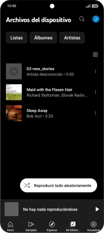 Pulsa el archivo de música deseado.