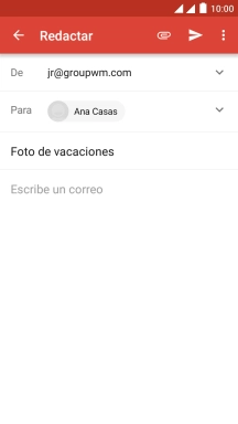 Pulsa en el campo de escritura  y escribe el texto del correo electrónico.