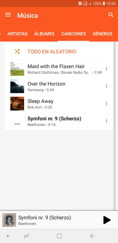 Pulsa el archivo de música deseado.