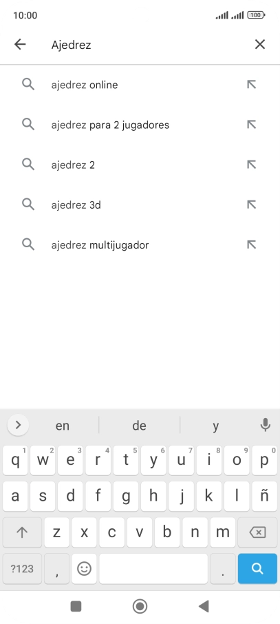 Introduce el nombre del tema o de la app y pulsa el icono de búsqueda.
