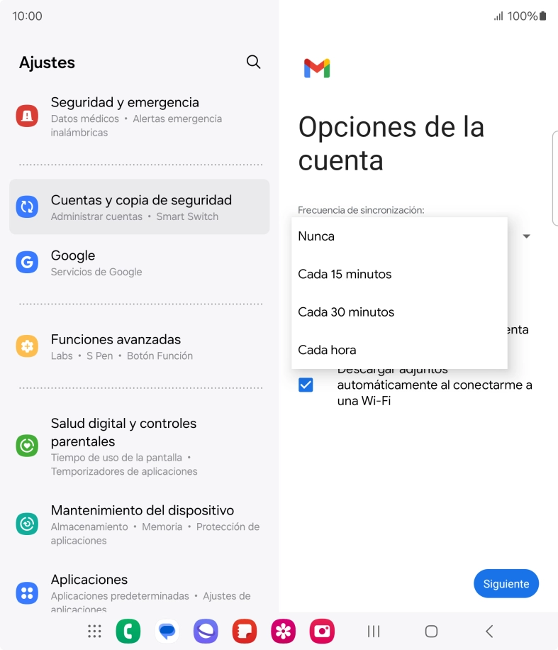 Pulsa el ajuste deseado.