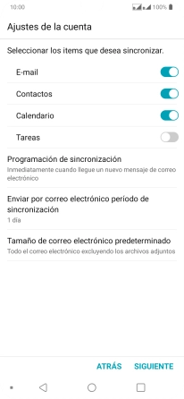 Si aparece en la pantalla esta imagen, tu cuenta de correo electrónico ha sido reconocida y configurada automáticamente. Sigue las indicaciones de la pantalla para introducir más información y terminar la configuración.