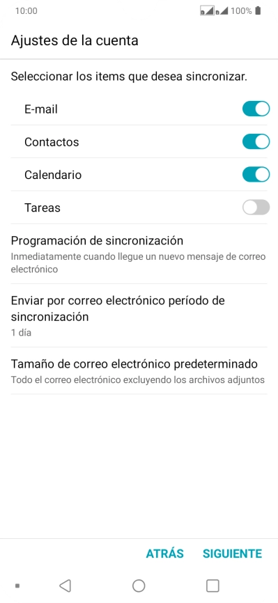 Si aparece en la pantalla esta imagen, tu cuenta de correo electrónico ha sido reconocida y configurada automáticamente. Sigue las indicaciones de la pantalla para introducir más información y terminar la configuración.