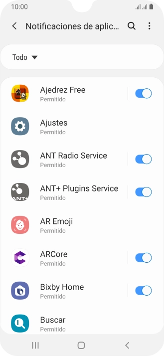 Pulsa la lista desplegable.