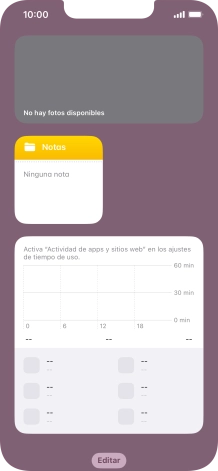 Pulsa el grupo de widgets deseado durante unos instantes.