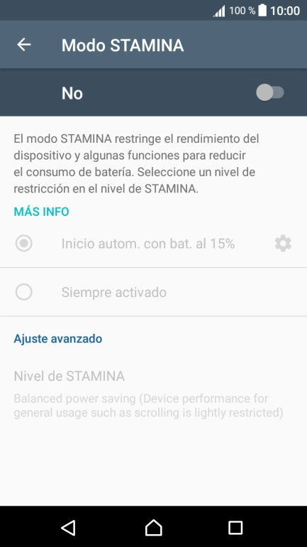 Pulsa el indicador para activar la función.